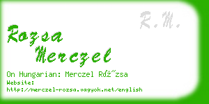 rozsa merczel business card